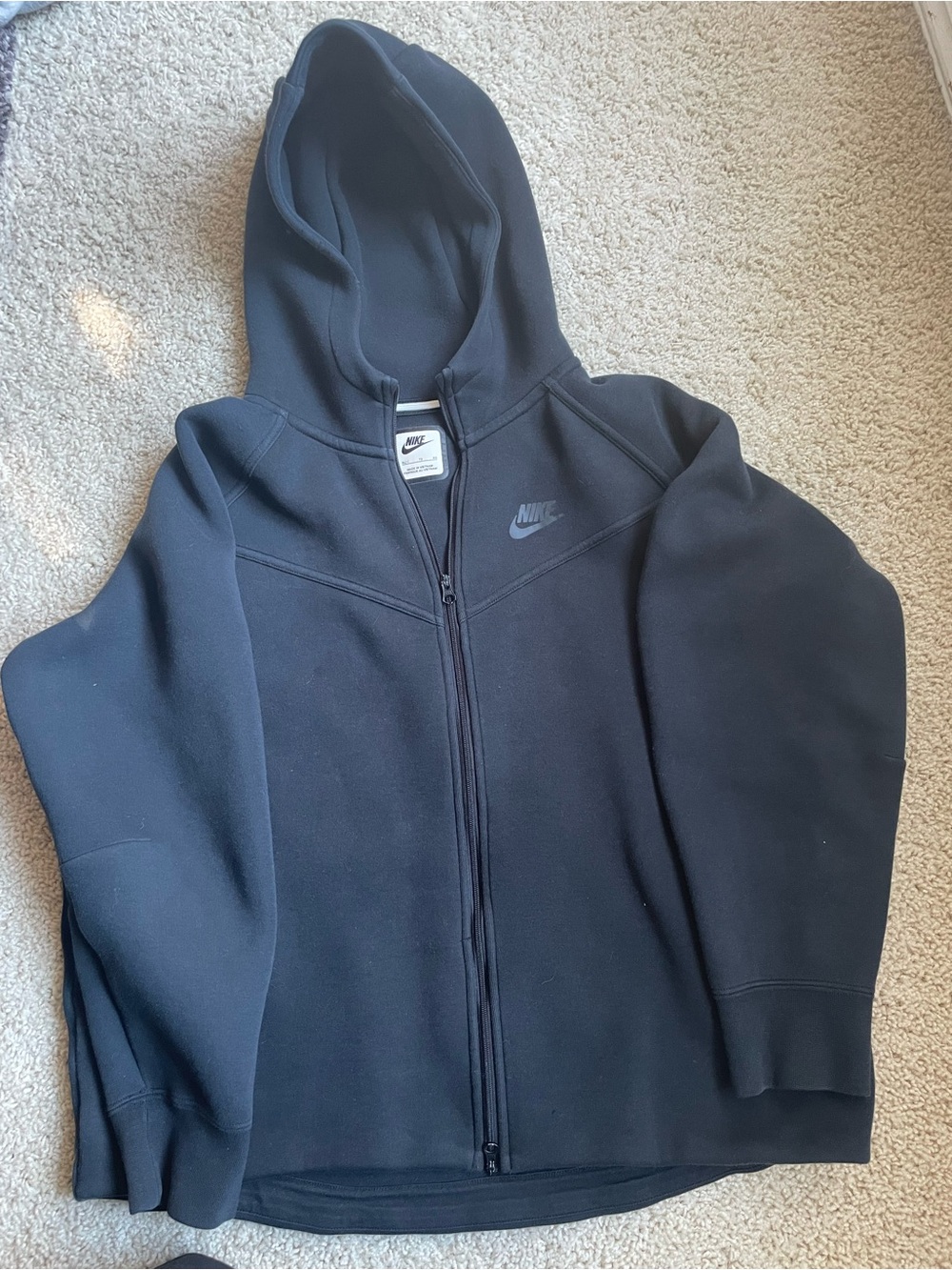 Nike Tech Fleece Big Kids Full Zip Hoodie Black XL